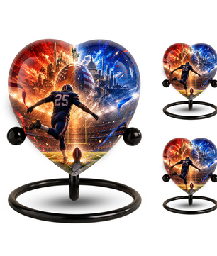Personalized Football Cremation Urn for Ashes, Adult Urn for Dad, Men