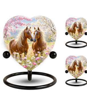 Horse Urn, Adult Urn for Ashes, Horse Memorial Urn, Heart-Shaped Horse Cremation Urn
