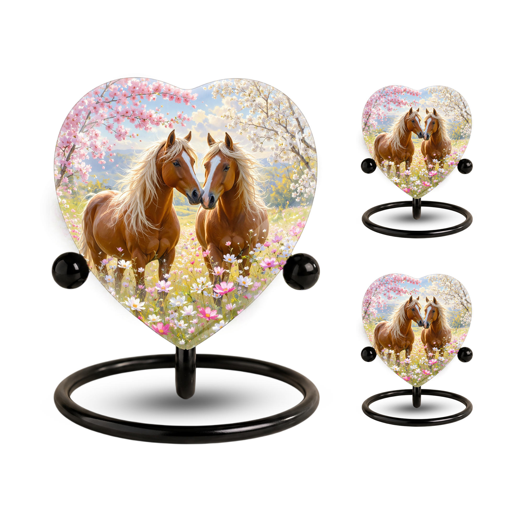 Horse Urn, Adult Urn for Ashes, Horse Memorial Urn, Heart-Shaped Horse Cremation Urn