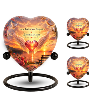 Angel Wing Sunset Urn – Adult Urn for Ashes, Angel Wings Memorial Cremation Urn, Sunset Adult Cremation Urn