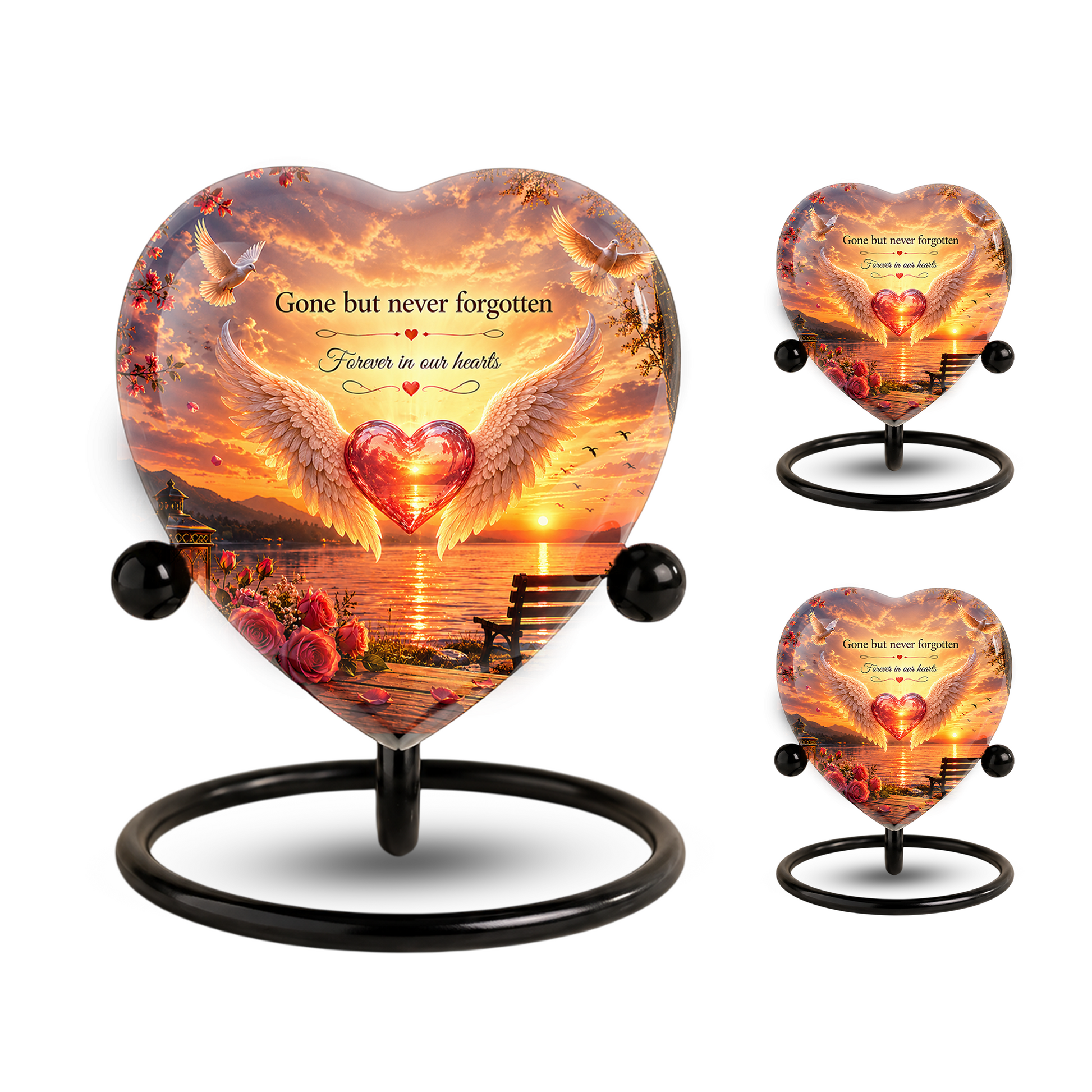 Angel Wing Sunset Urn – Adult Urn for Ashes, Angel Wings Memorial Cremation Urn, Sunset Adult Cremation Urn