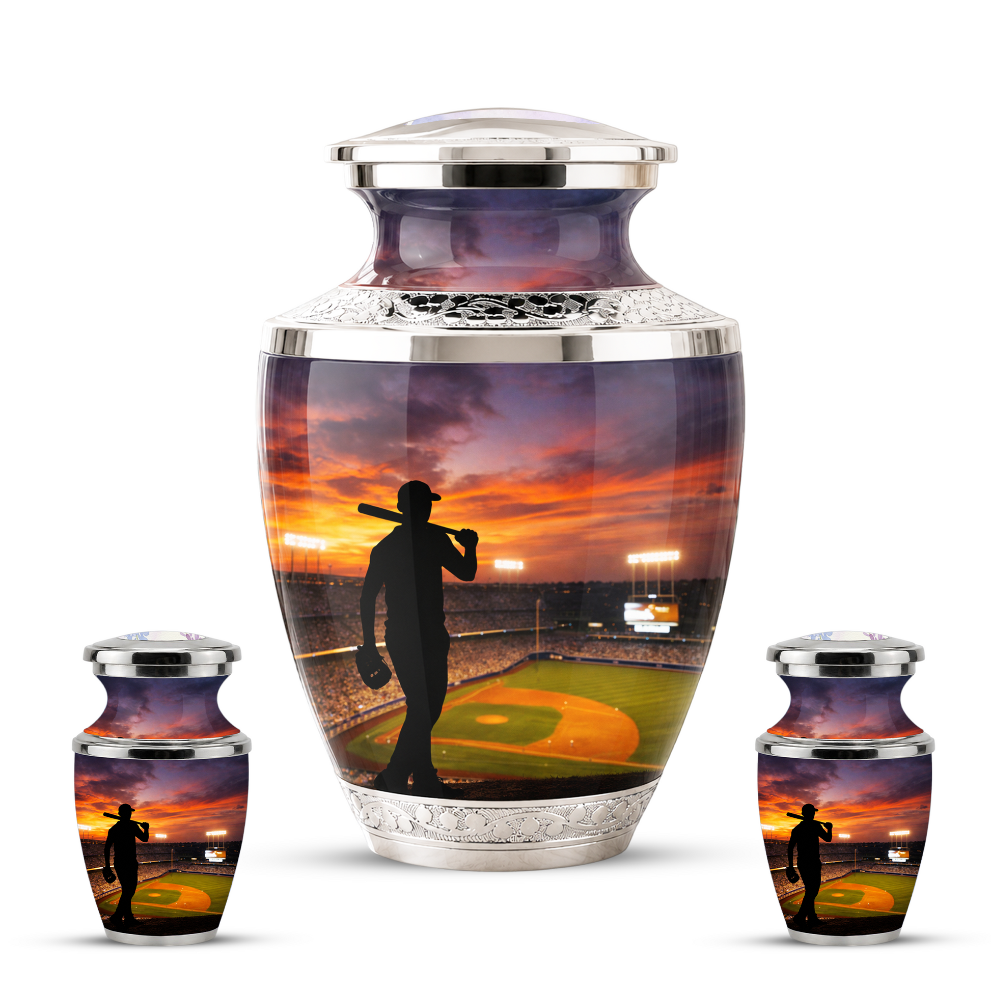 Baseball Player Cremation Urn for Dad, Personalized Baseball Memorial Urn for Son
