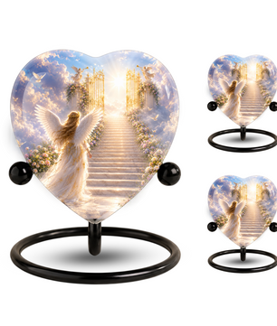 Angel Heaven Urn for Mom – Beautiful Female Adult Cremation Urn, Angel Wing Memorial Urn for Women