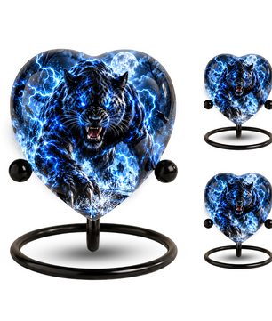 Black Panther Cremation Urn for Ashes, Big Cat Memorial Urn, Personalized Panther Urn