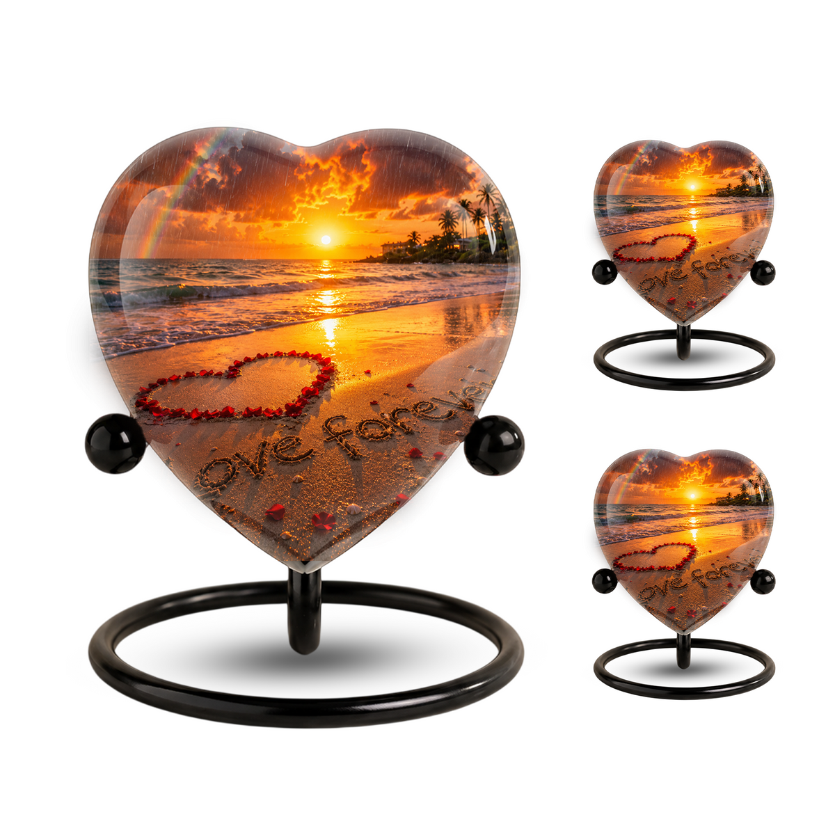 Beach Urn for Human Ashes – Ocean Sunset Cremation Urn, Beach Keepsake Urn & Beautiful Memorial Urn
