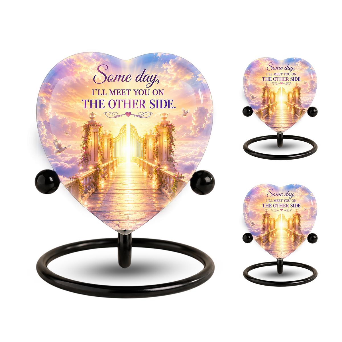 Heavenly Gate Memorial Urn – Adult Urn for Ashes, Heaven Cremation Urn, Heart-Shaped Adult Cremation Urn