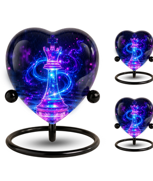Royal Queen Chess Heart Adult Urn – Adult Urn, Urn for Ashes Adult, Adult Cremation Urns