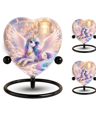 Unicorn Heaven Urn – Adult Urn for Ashes, Unicorn Cremation Urn, Heavenly Rainbow Memorial Urn