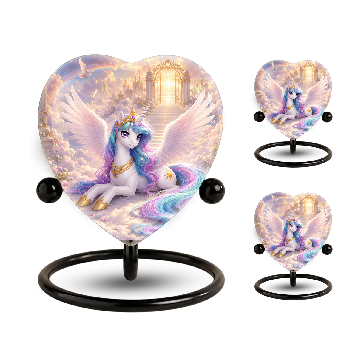 Unicorn Heaven Urn – Adult Urn for Ashes, Unicorn Cremation Urn, Heavenly Rainbow Memorial Urn