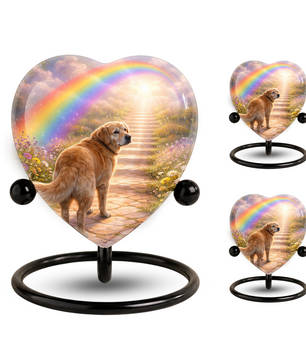 Dog Urn – Personalized Dog Urn Memorial Heart Keepsake, Dog Urns for Ashes & Pet Memorial