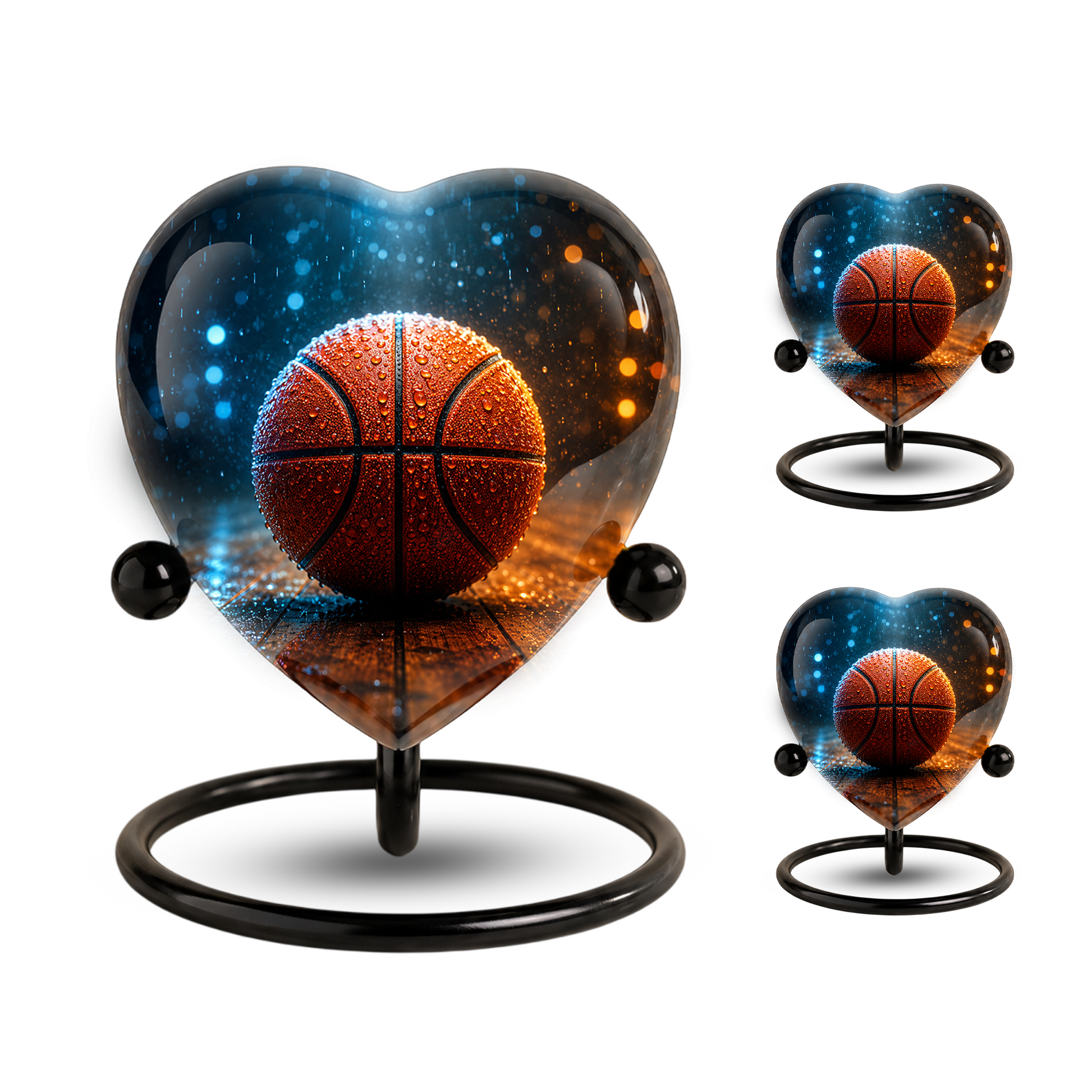 Basketball Heart-Shaped Adult Cremation Urn – Basketball Adult Urn for Human Ashes