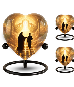 Heavenly Father and Son Urn for Dad, Religious Cremation Urn for Adult Male Ashes, Personalized Urn for Dad