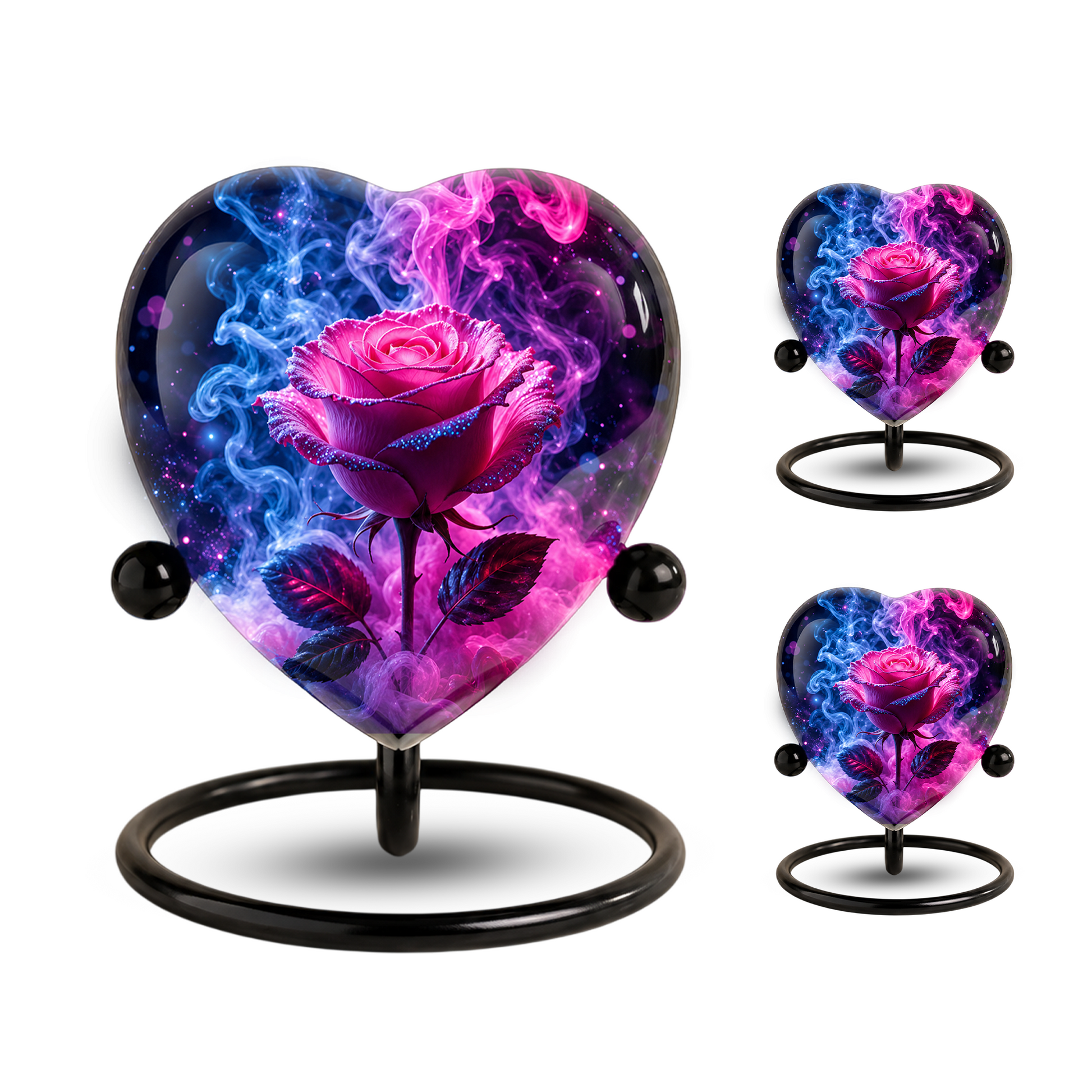Pink Rose Adult Urn – Adult Urn for Ashes, Rose Cremation Urn, Heart-Shaped Adult Cremation Urn