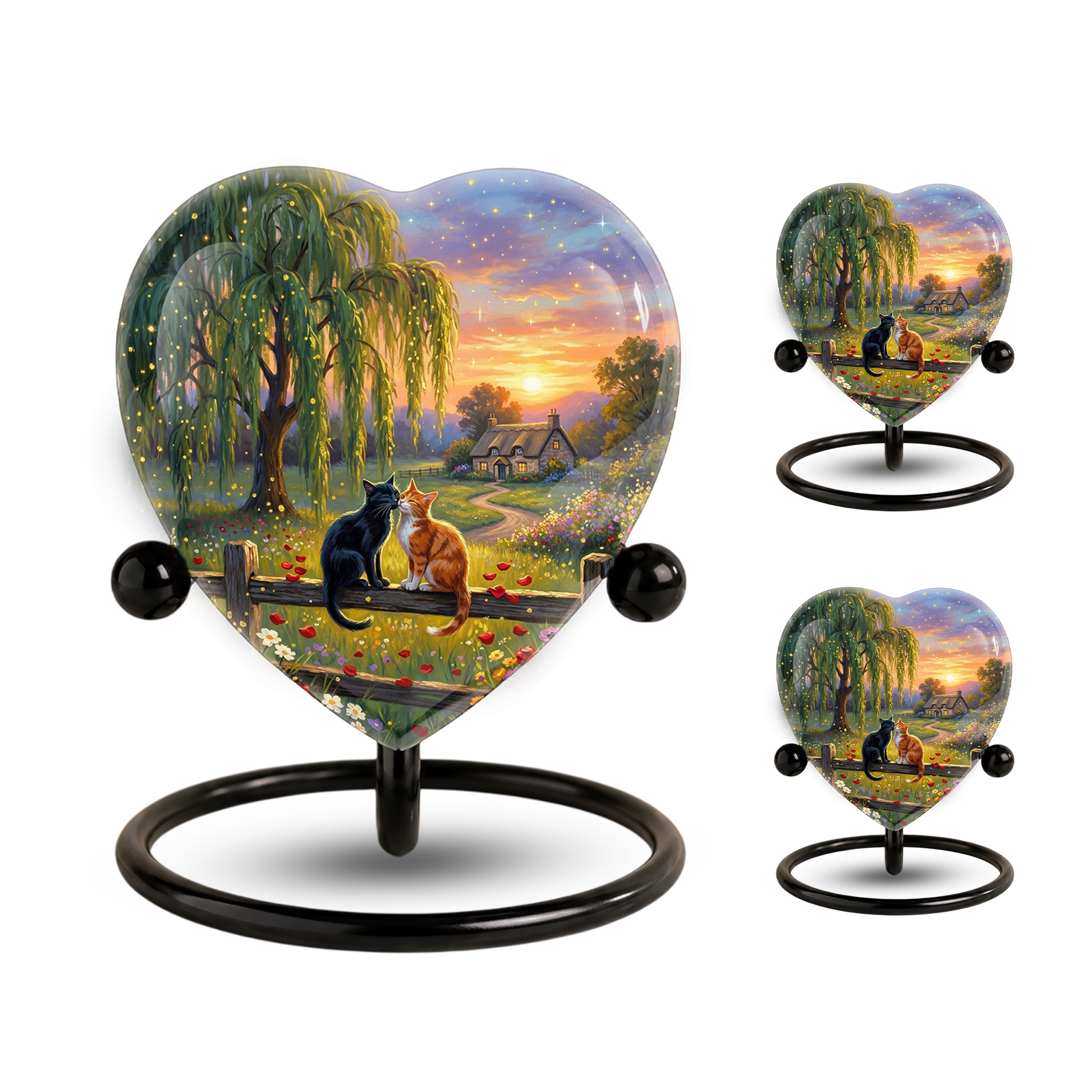 Personalized Cat Urn for Ashes – Heart-Shaped Pet Memorial Urn, Custom Cat Urn for Cats, Unique Keepsake Cremation Urn