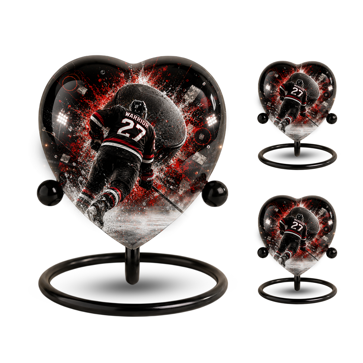 Personalized Hockey Cremation Urn for Dad | Adult Ice Hockey Urn for Ashes & Men