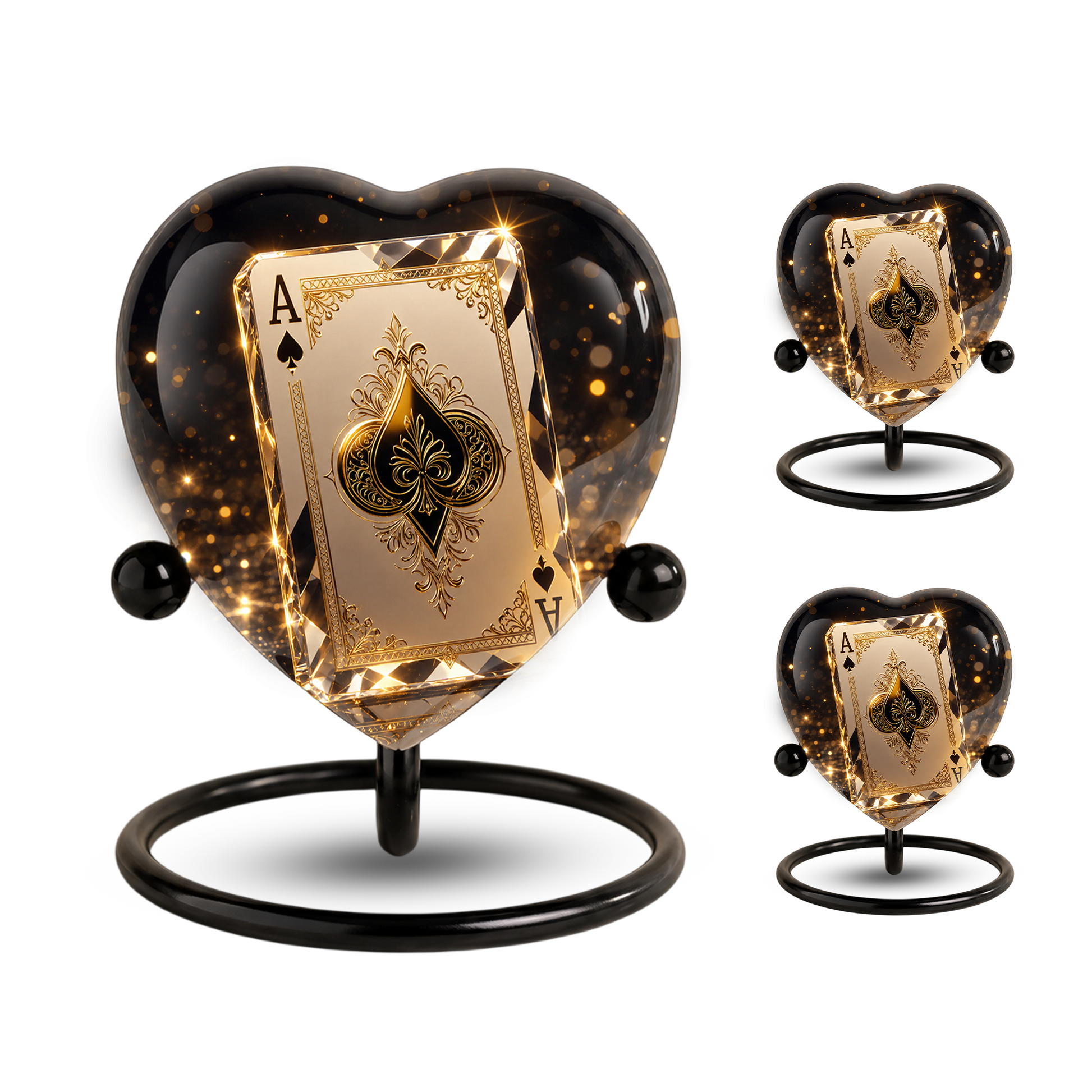 Ace of Spades Adult Urn – Luxury Playing Card Heart Design Adult Cremation Urn for Ashes