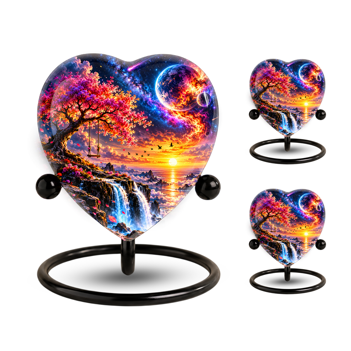 Fantasy Tree Heart Cremation Urn for Ashes, Personalized Adult Memorial Urn, Heart Shaped Cremation Urn