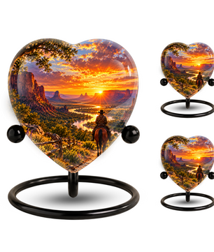 Cowboy Horse Cremation Urn for Ashes, Western Memorial Urn, Horse Lover Urn, Personalized Horse Urn