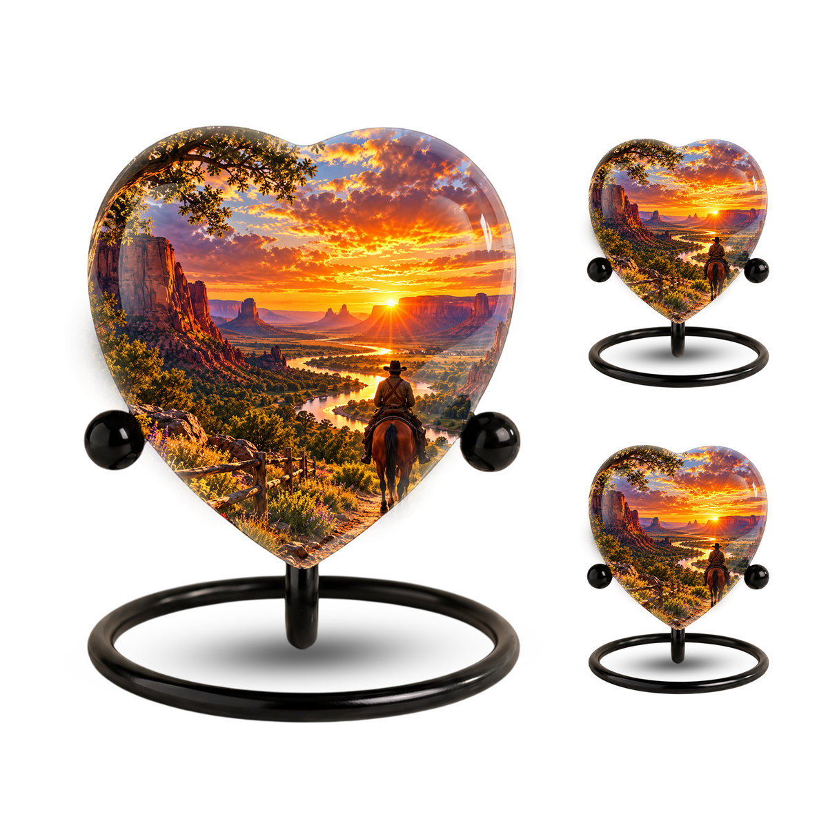 Cowboy Horse Cremation Urn for Ashes, Western Memorial Urn, Horse Lover Urn, Personalized Horse Urn