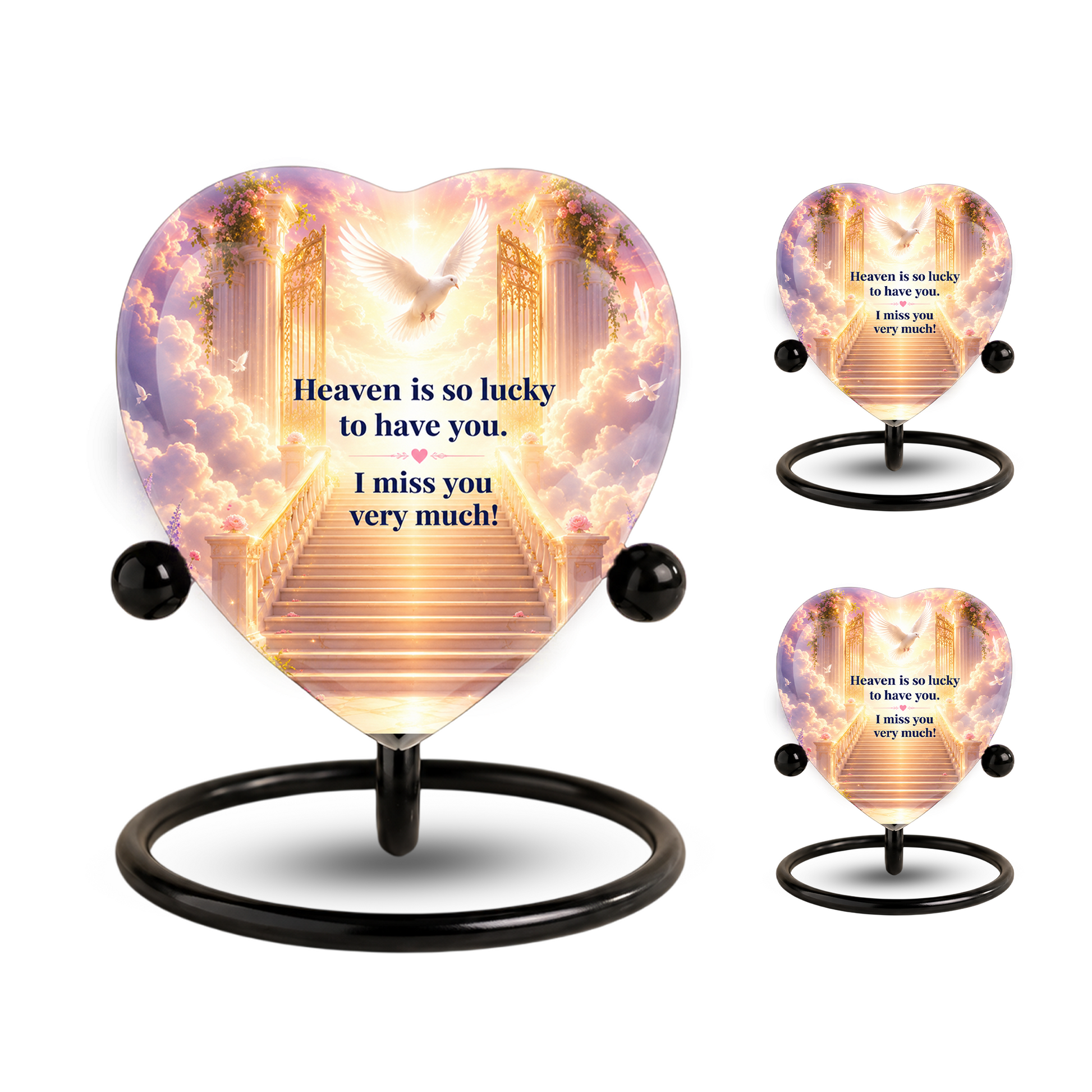 Heavenly Angel Wing Urn – Adult Urn for Ashes, Angel Wings Cremation Urn, Heart-Shaped Heaven Memorial Urn