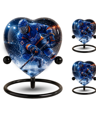 Hockey Urn for Dad – Personalized Adult Male Cremation Urn for Ashes
