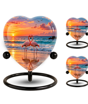Flamingo Couple Cremation Urn for Ashes, Flamingo Memorial Urn, Personalized Bird Urn