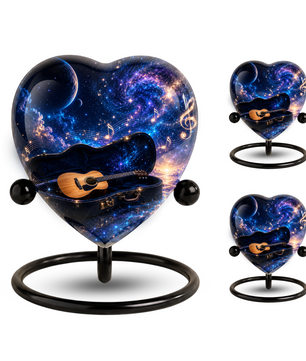 Music Guitar Adult Urn – Guitar Cremation Urn for Adult Ashes, Musical Memorial Adult Urn