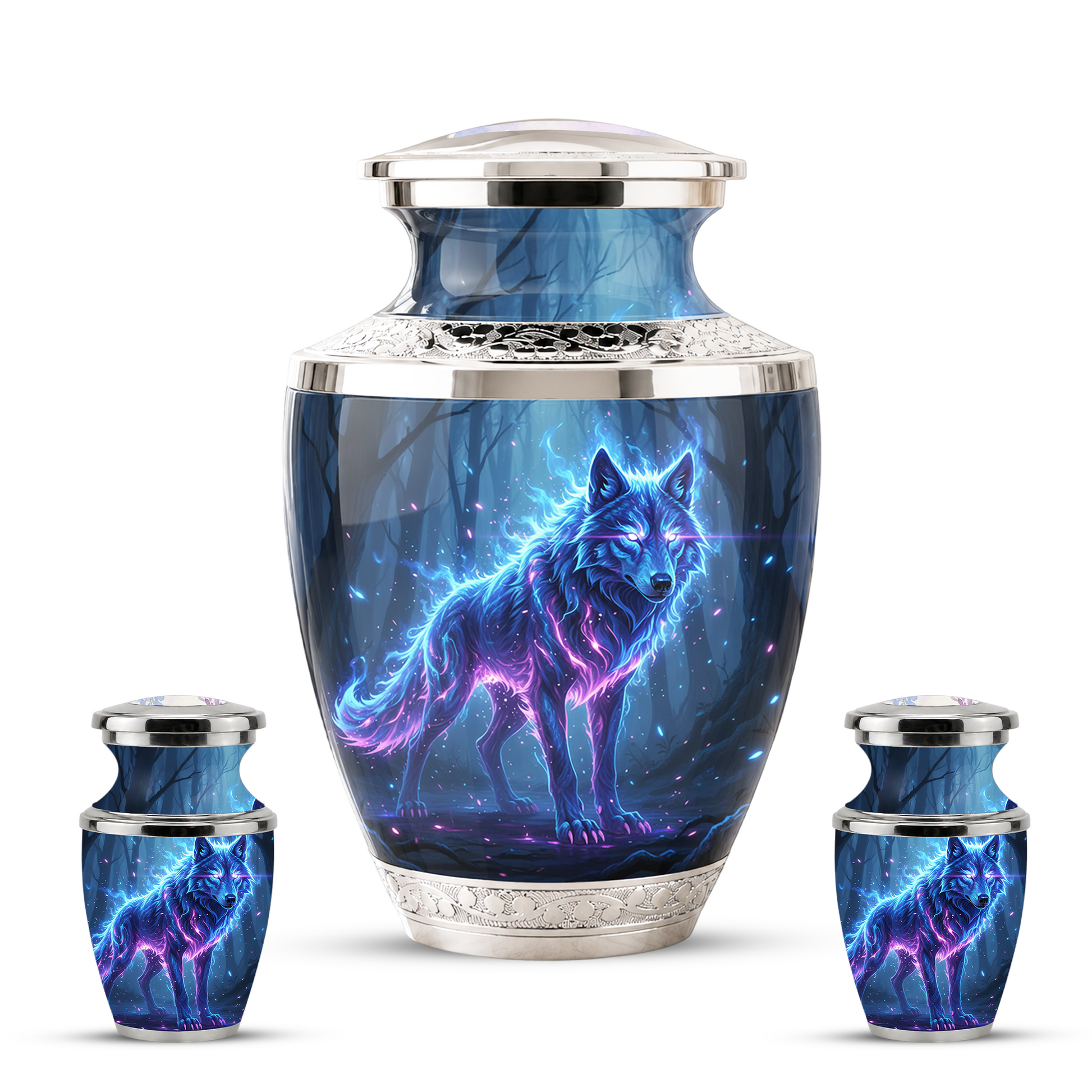Wolf Cremation Urn for Human Ashes, Personalized Memorial Urn for Men