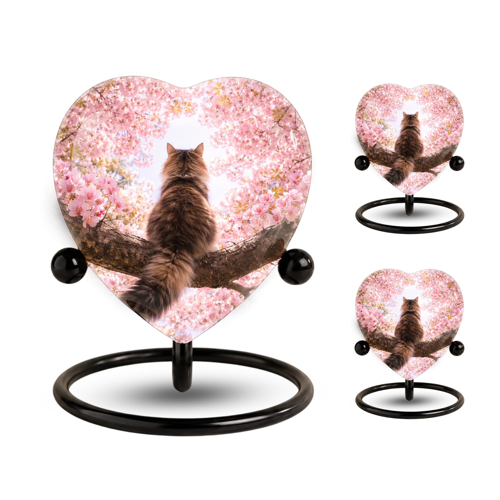 Heart Shaped Cat Urn for Ashes | Beautiful Personalized Cat Memorial Urn