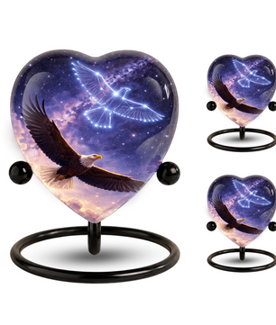 Eagle Heart Memorial Urn, Eagle Adult Urn, Eagle Urns for Adult Ashes, Eagle Adult Urns