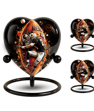 Football Cremation Urn for Ashes, Personalized Adult Urn for Dad, Men & Sports Fans