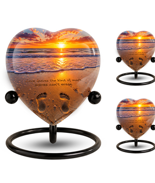 Beach Urns for Human Ashes – Beach Theme Urn, Ocean Wave Cremation Urn & Beautiful Memorial Urn