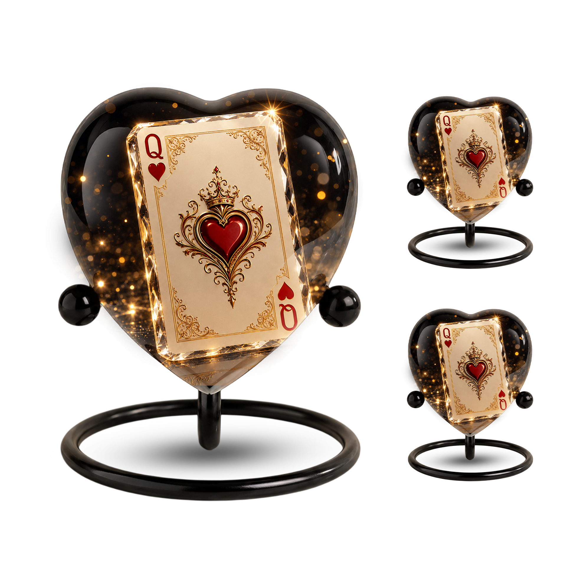 Queen of Hearts Adult Urn – Elegant Adult Cremation Urn for Ashes, Heart Memorial Urn
