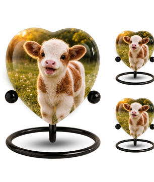 Cow Cremation Urn for Ashes | Personalized Farm Animal Memorial Urn | Handmade Adult Cremation Urn