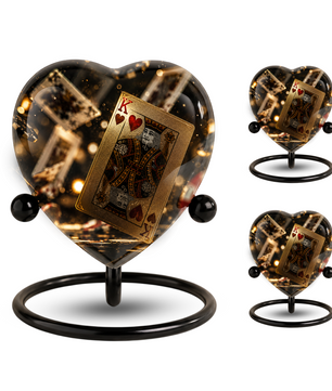 King of Hearts Heart-Shaped Adult Cremation Urn – Unique Keepsake Urn for Dad