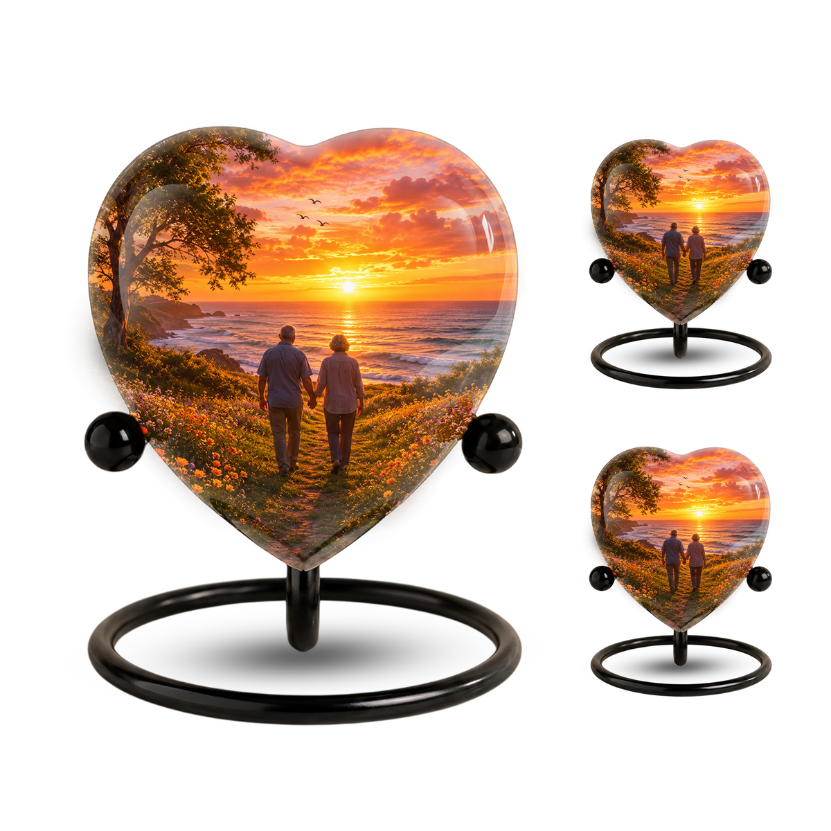 Personalized Sunset Beach Companion Cremation Urn for Mom & Dad