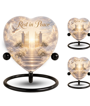 Heaven Urn – Heavenly Adult Urn for Ashes, Heart-Shaped Heaven Cremation Urn