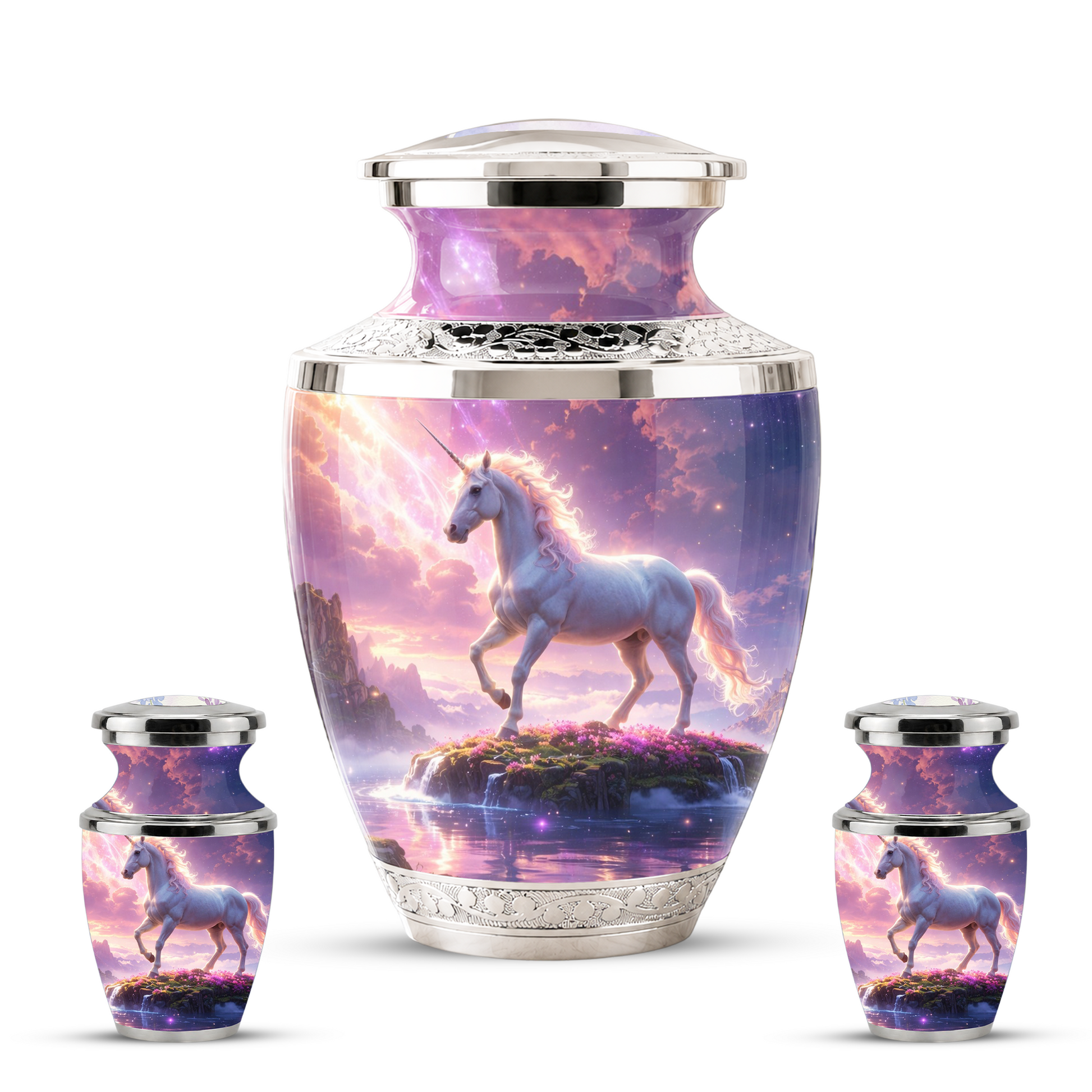 Unicorn Cremation Urn for Female, Personalized Memorial Urn for Women