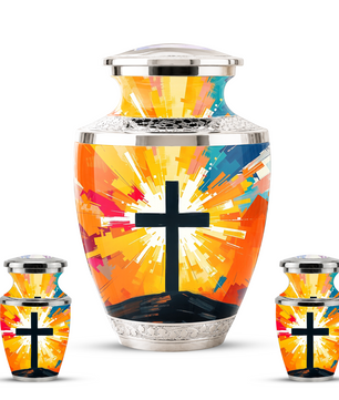 Religious Cross Cremation Urn for Men & Women, Personalized Christian Memorial Urn