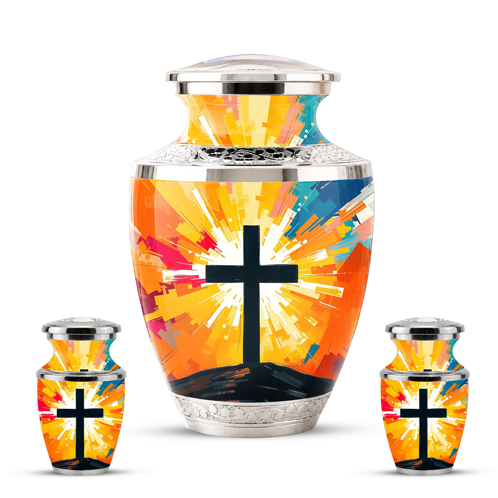 Religious Cross Cremation Urn for Men & Women, Personalized Christian Memorial Urn