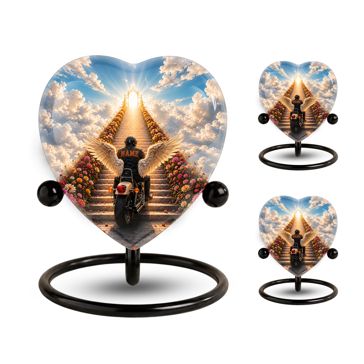 Personalized Motorcycle Cremation Urn for Dad, Adult Male Ashes Memorial Urn, Custom Urn for Father, Son or Man