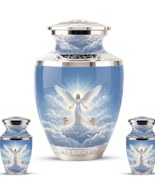 Guardian Angel Cremation Urn for Mom, Personalized Angel Memorial Urn for Human Ashes
