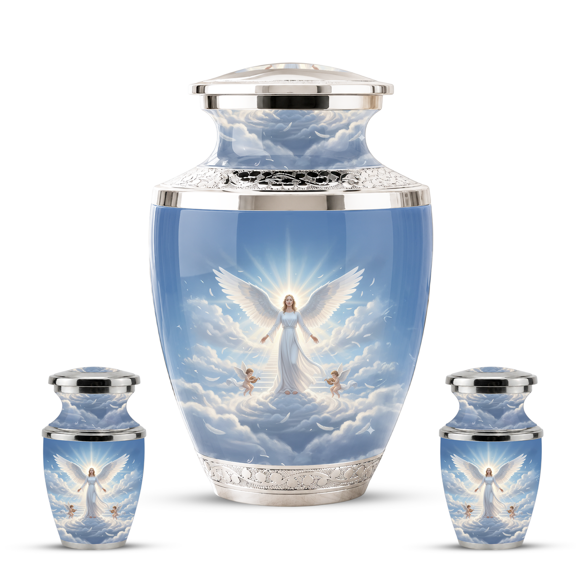 Guardian Angel Cremation Urn for Mom, Personalized Angel Memorial Urn for Human Ashes