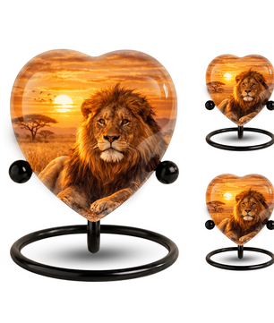 Lion Sunset Urn, Adult Urn, Urns for Adult Ashes, Adult Urns for Ashes, Adult Cremation Urn