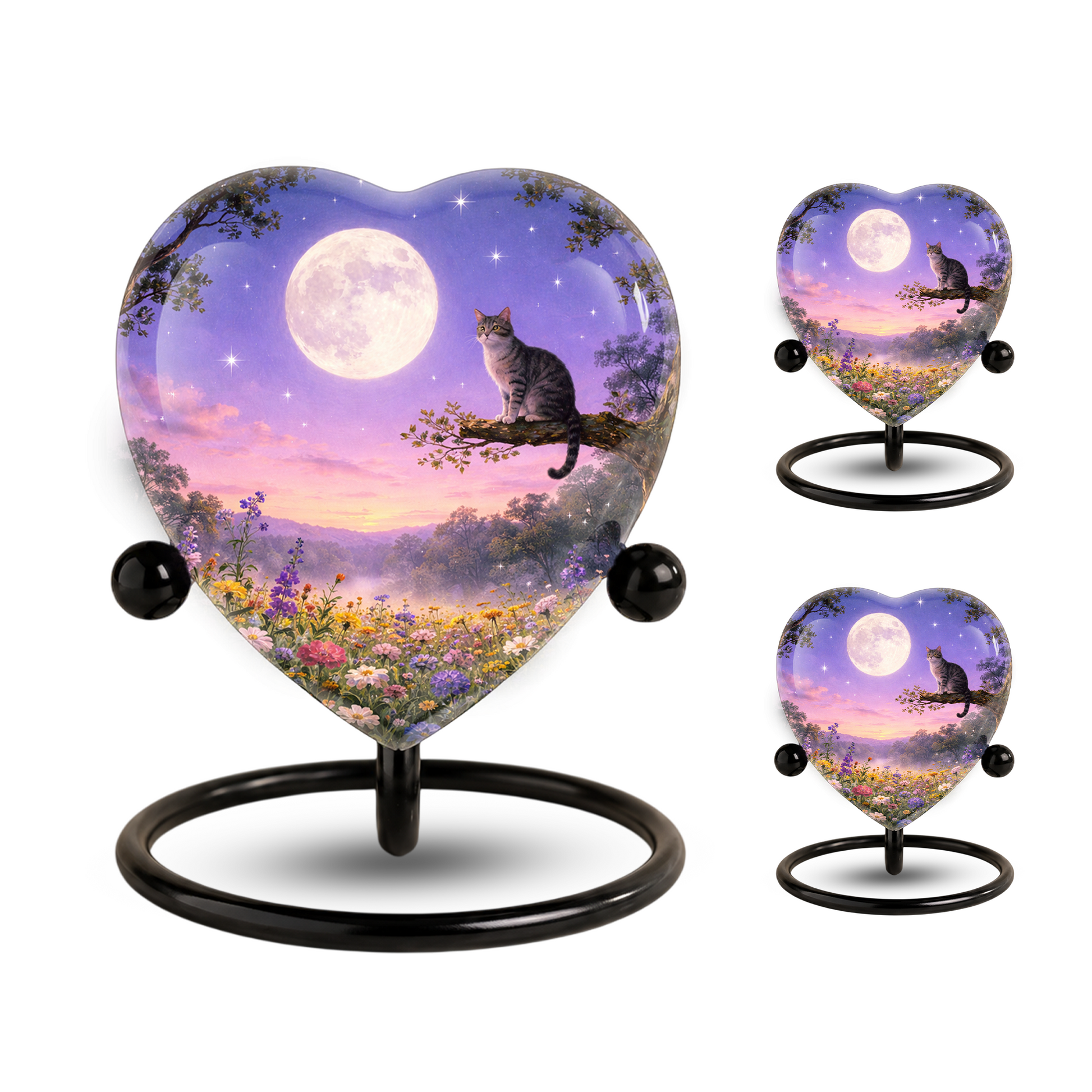 Personalized Cat Urn, Moonlight Garden Memorial,Unique Cat Urns