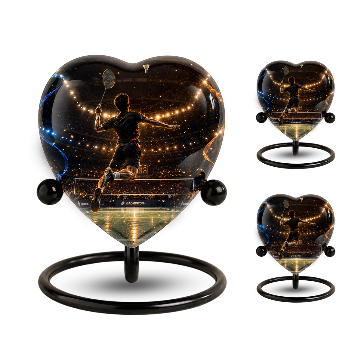 Personalized Badminton Cremation Urn for Ashes | Adult Urn for Dad, Men
