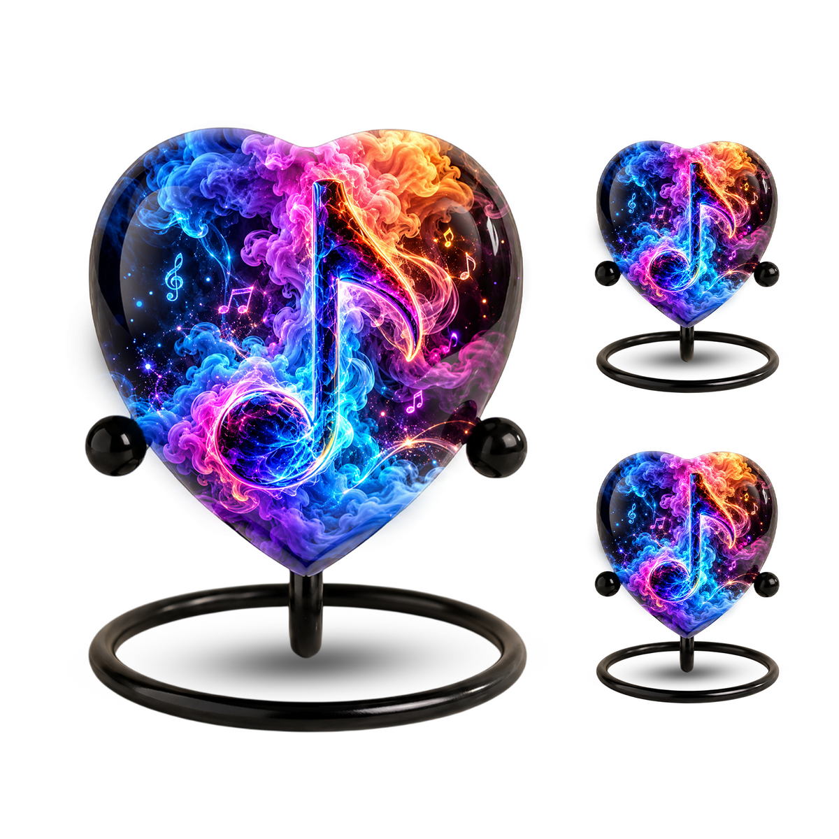 Heart Shaped Music Note Urn for Ashes, Colorful Musical Memorial Urn, Personalized Music Lover Cremation Urn