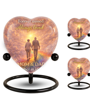 Dad and Mom Urn – Memorial Cremation Urn for Mom and Dad, Keepsake Urn for Mother & Father