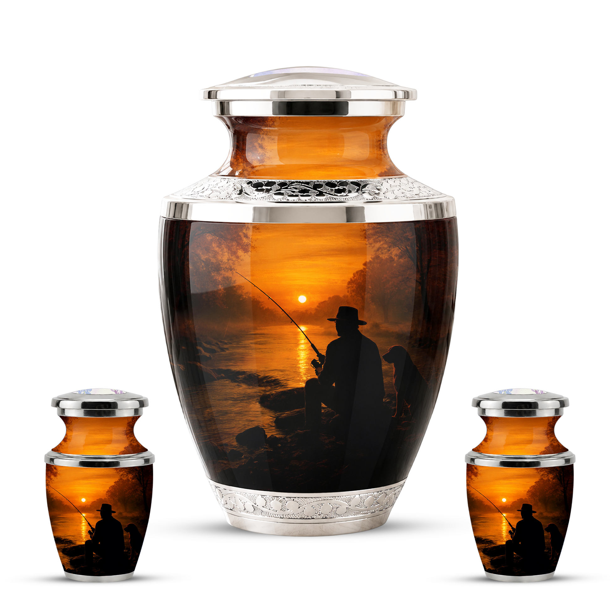 Personalized Fishing Cremation Urn for Male, Fishing Memorial Urn for Father