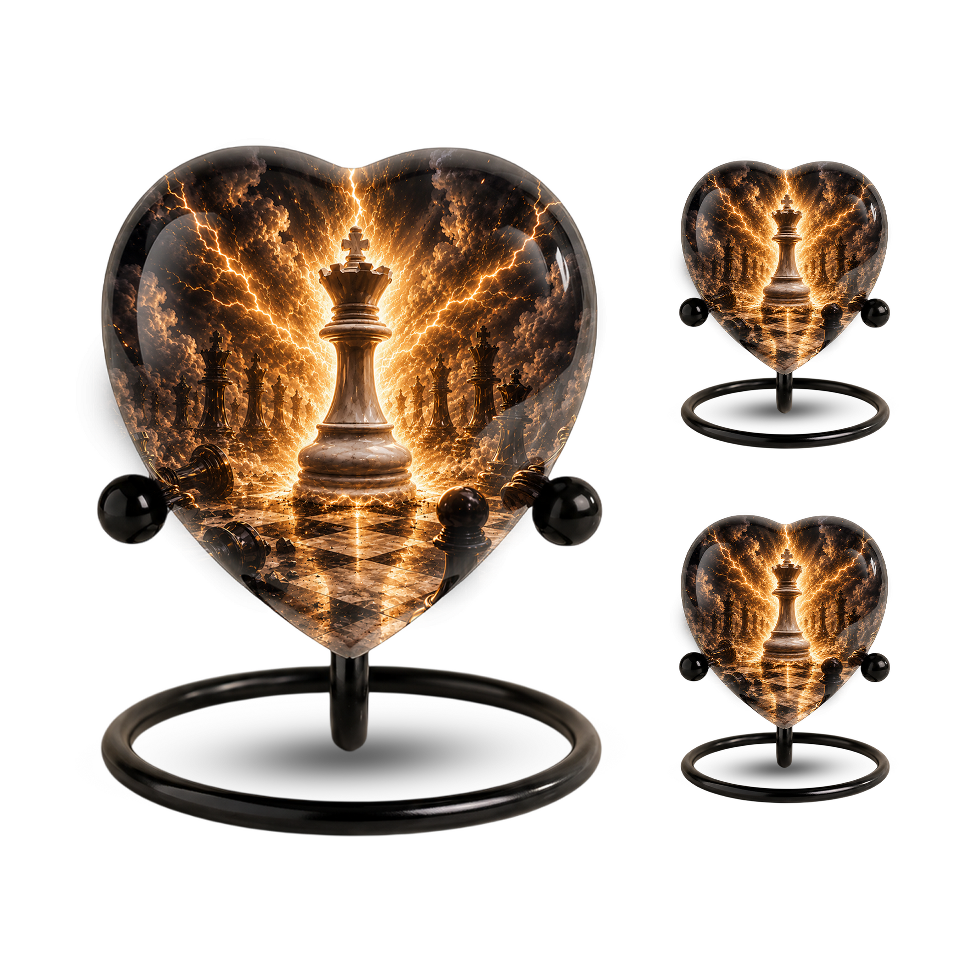 Royal Chess King Heart Adult Urn – Adult Urn, Urns for Adult Ashes,Adult Cremation Urns